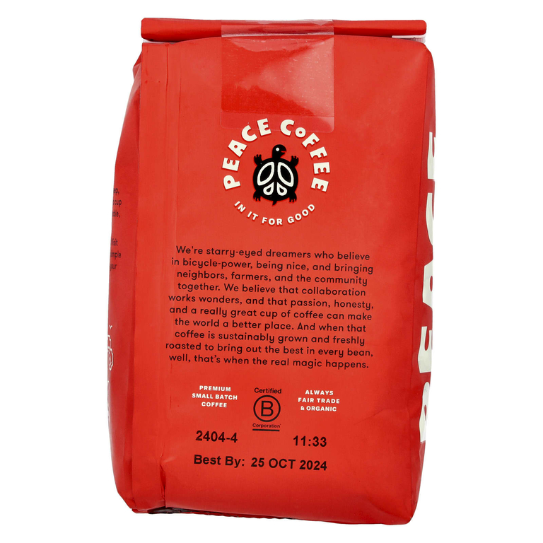 Peace Coffee, Birchwood Breakfast Blend, органический кофе, зерновой, средняя обжарка, 340 г (12 унций)
