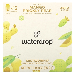 Waterdrop, Microdrink, витамины и гидратанты, для сияния, манго и опунция, 12 кубиков, 25,2 г (0,89 унции) (Товар снят с продажи) 