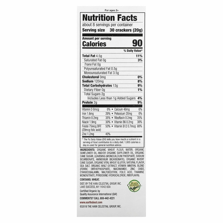 Earth's Best, Organic Crunchin' Crackers, для детей от 2 лет, оригинальный вкус, 150 г (5,3 унции)
