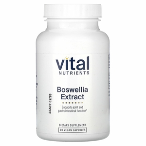 Vital Nutrients, Экстракт босвеллии, 90 веганских капсул (400 мг на капсулу)