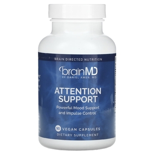BrainMD, добавка для поддержки внимания, 90 веганских капсул