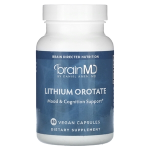 BrainMD, Оротат лития, 5 мг, 60 веганских капсул