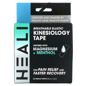 Heali Medical Corp, дышащее эластичное кинезиологическое тейпирование, черная зебра, 20 вырезанных полосок