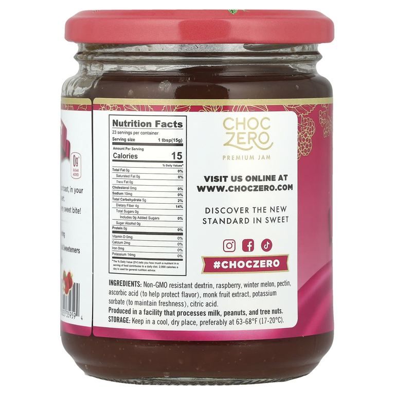 ChocZero, малиновый джем, 340 г (12 унций)