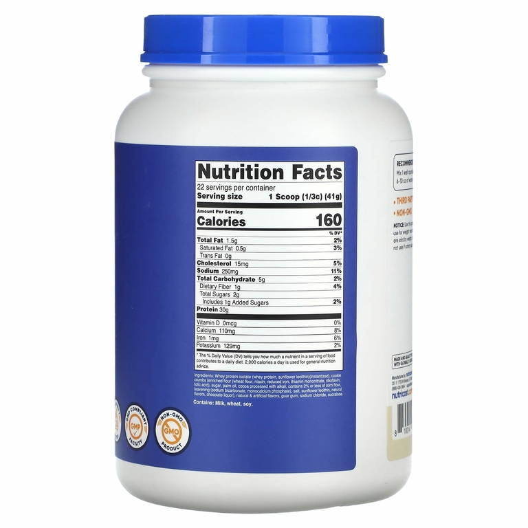 Nutricost, изолят сывороточного протеина, печенье и крем, 907 г (2 фунта)
