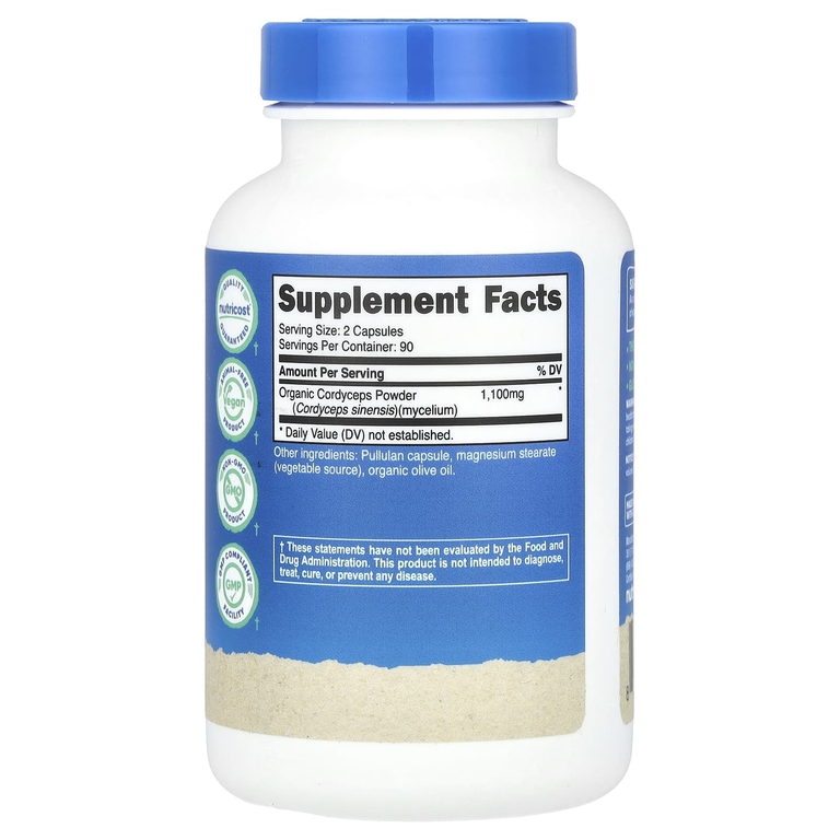 Nutricost, Гриб кордицепс, 180 капсул (550 мг в 1 капсуле)