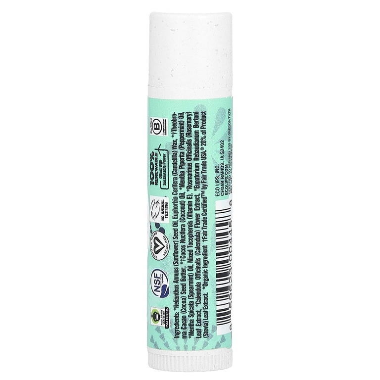 Eco Lips, Bee Free, веганский бальзам для губ, сладкая мята, 4,25 г (0,15 унции) (Товар снят с продажи) 