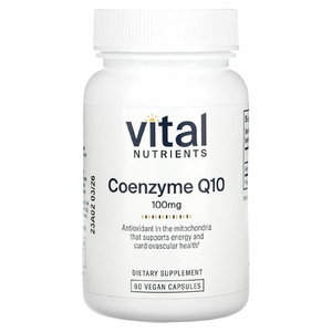 Vital Nutrients, коэнзим Q10, 100 мг, 60 веганских капсул