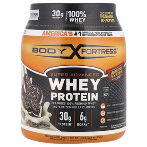 Body Fortress, суперусовершенствованный сывороточный протеин, со вкусом печенья и крема, 810 г (1,78 фунта)