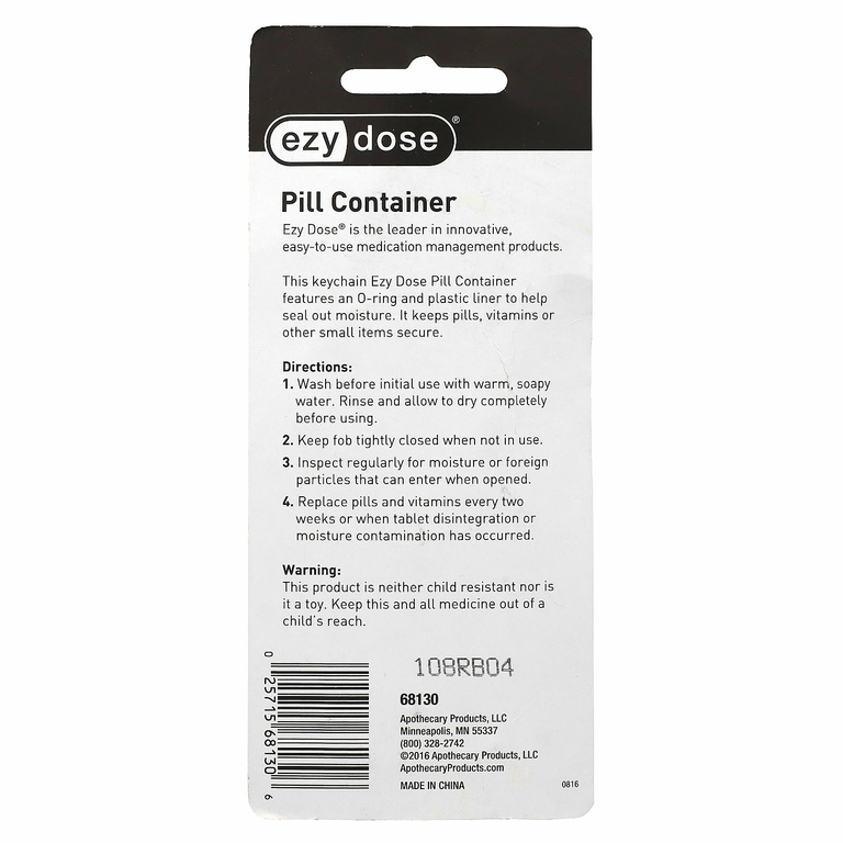 Ezy Dose, контейнер для таблеток, брелок, 1 шт.