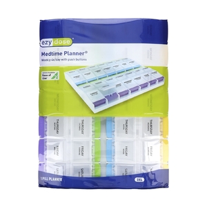 Ezy Dose, ежедневник 4 раза в день с кнопкой, Medtime- ежедневник, 3XL, 1 шт.
