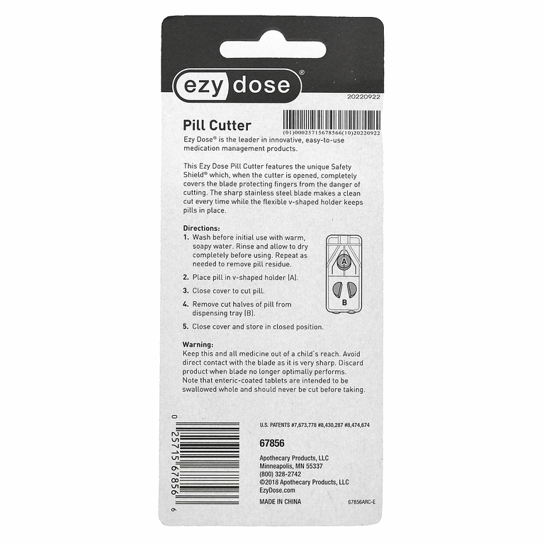 Ezy Dose, Safe Shield, таблетка для резки таблеток, 1 шт.