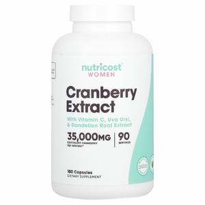 Nutricost, для женщин, экстракт клюквы, 180 капсул