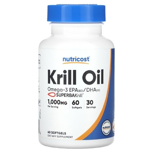 Nutricost, масло криля, 1000 мг, 60 капсул (500 мг в 1 капсуле) (Товар снят с продажи) 
