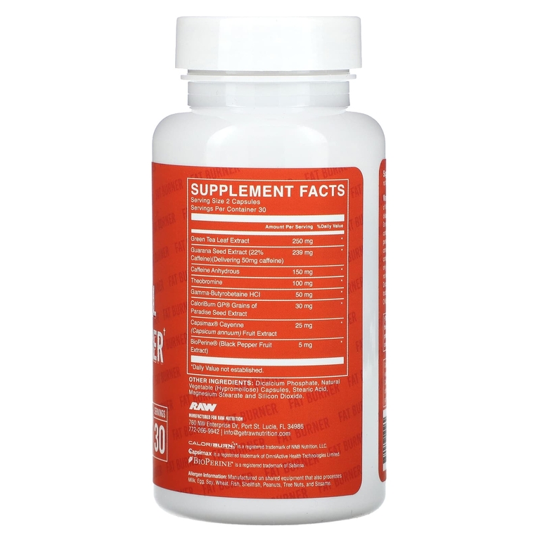 Raw Nutrition, незаменимый сжигатель жира, 60 вегетарианских капсул