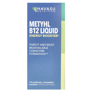 Havasu Nutrition, жидкий метилкобаламин B12, со вкусом клубники, 30 мл (1 жидк. унция) (720 мкг на порцию)