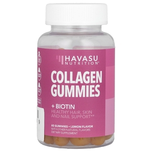 Havasu Nutrition, Жевательные мармеладки с коллагеном + биотин, лимон, 60 жевательных таблеток
