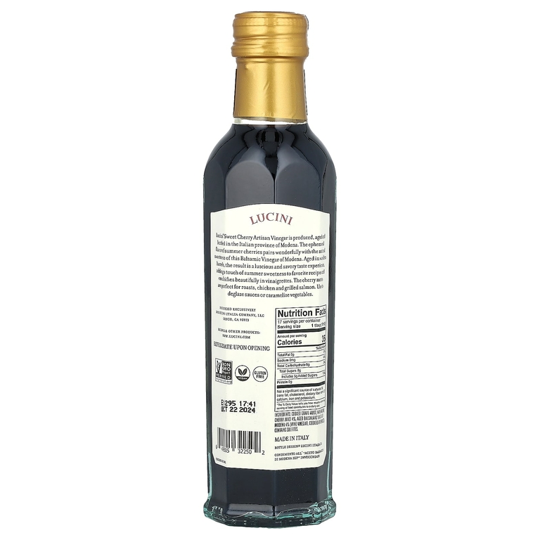 Lucini, ремесленный уксус, со вкусом черешни, 250 мл (8,5 жидк. унции)