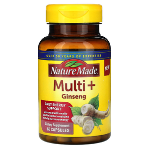 Nature Made, мультивитамины + женьшень, 60 капсул (Товар снят с продажи) 
