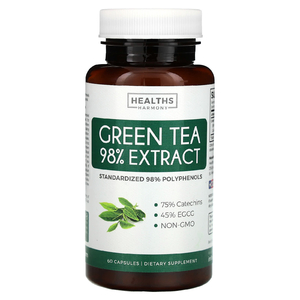 Healths Harmony, 98% экстракт зеленого чая, 60 капсул (500 мг на капсулу)