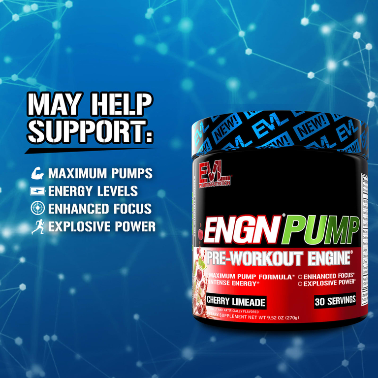 EVLution Nutrition, Enrn Pump, предтренировочный комплекс, со вкусом вишневого лаймада, 270 г (9,52 унции)