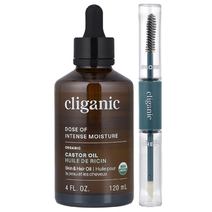Cliganic, Dose of Intense Moisture™, органическое касторовое масло, набор для ресниц и бровей, 120 мл (4 жидк. унции)
