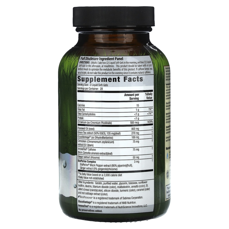 Irwin Naturals, Berberine-Body + сжигатель жира, 56 капсул с жидкостью