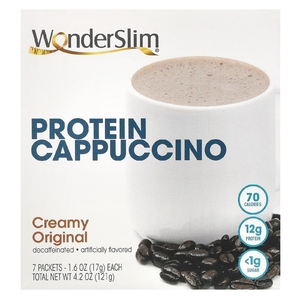 WonderSlim, протеиновый капучино, оригинальный сливочный вкус, 7 пакетиков по 17 г (1,6 унции) (Товар снят с продажи) 