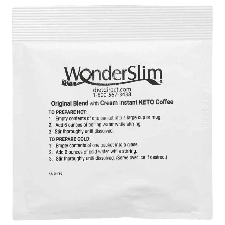 WonderSlim, растворимый кетокофе, оригинальная смесь со сливками, 7 пакетиков по 9 г (Товар снят с продажи) 