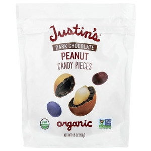 Justin's Nut Butter, Кусочки органического арахиса, темный шоколад, 128 г (4,5 унции)