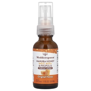 Wedderspoon, Спрей для горла с медом и прополисом Manuka, оригинальный мед, MGO 400+, 30 мл (1 жидк. унц.)