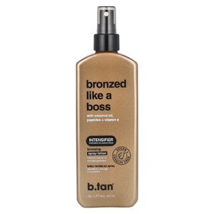 b.tan, Bronzed Like A Boss, бронзирующий лосьон-спрей с кокосовым маслом, пептидами и витамином E, 250 мл (8,45 жидк. унц.)