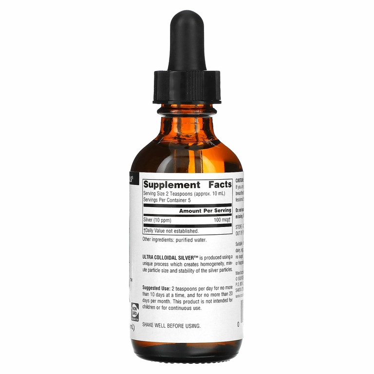 Source Naturals, ультраколлоидное серебро, 10 част./млн, 59,14 мл (2 жидк. унции) (5 част./млн в 1 ч. л.)