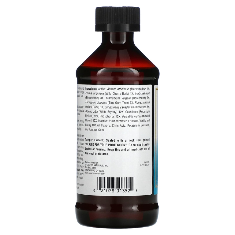 Source Naturals, Оздоровление, Сироп от кашля, 8 жидких унций(236 мл)