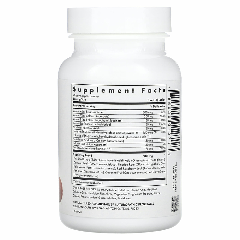 Michael's Health, Women's Reproductive Factors, 60 вегетарианских таблеток