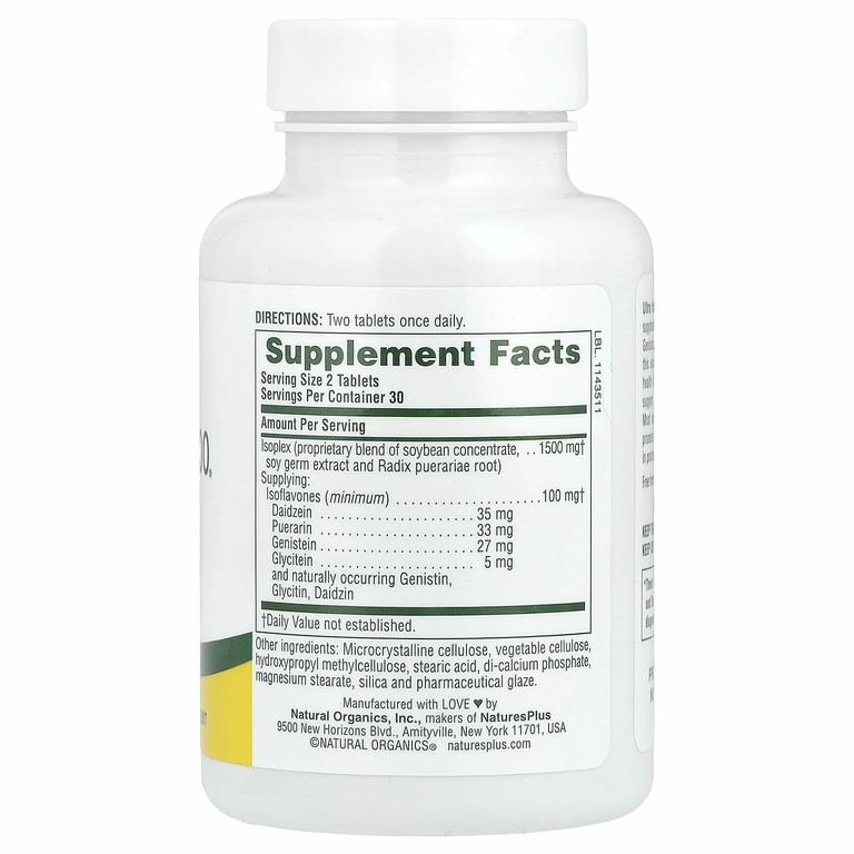 NaturesPlus, Ultra Isoflavone 100, 60 вегетарианских таблеток