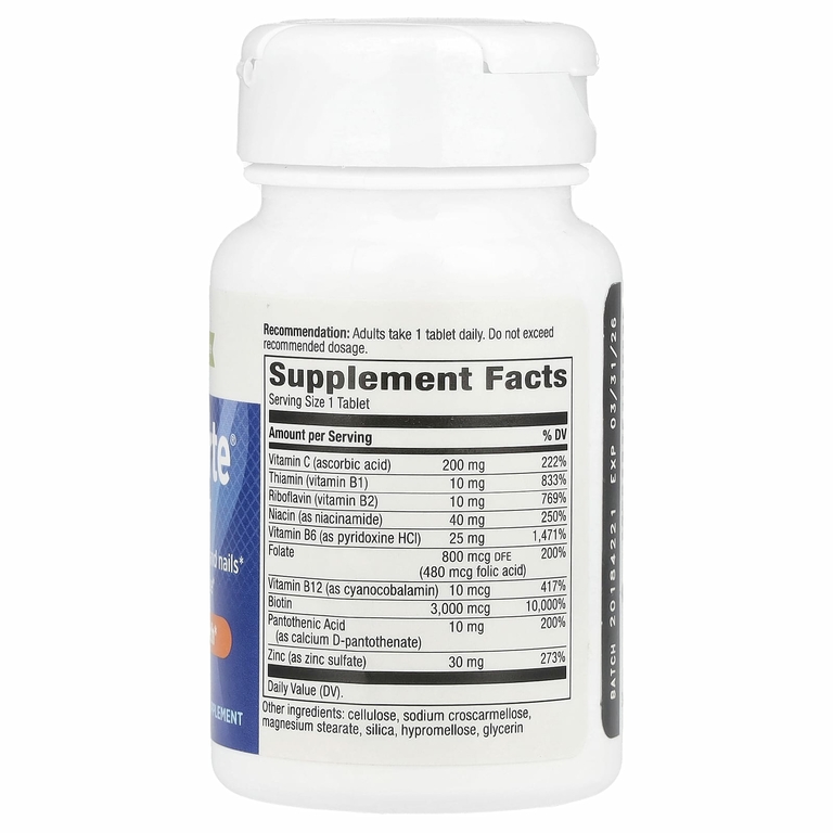 Nature's Way, Biotin Forte, биотин с цинком, 3 мг, 60 таблеток
