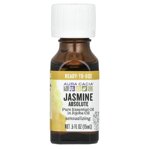 Aura Cacia, Чистое эфирное масло в масле жожоба, абсолют жасмина, 15 мл (0,5 жидк. унц.)