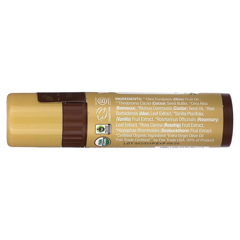 Badger, Organic, бальзам для губ с маслом какао, ваниль, 7 г (0,25 унции)