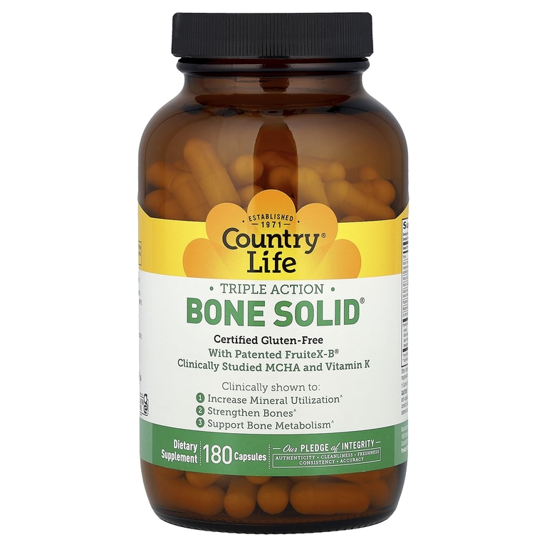 Country Life, Triple Action Bone Solid®, 180 капсул