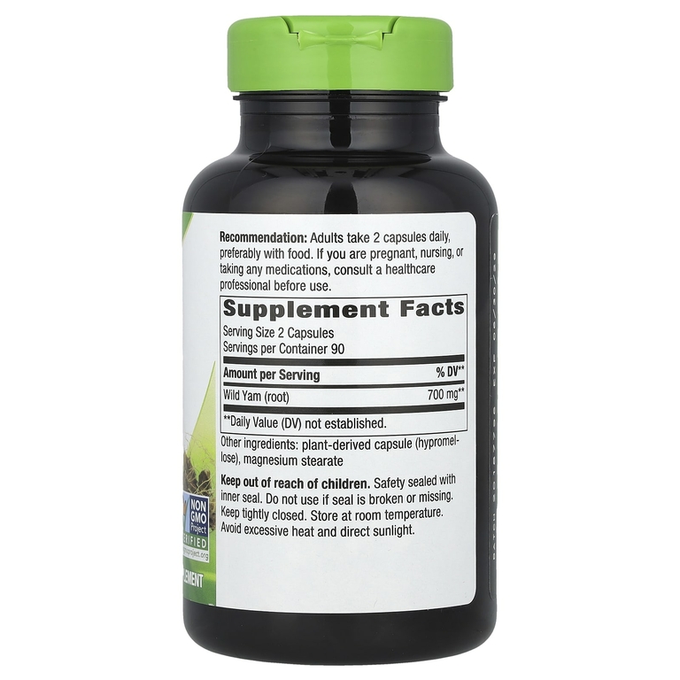 Nature's Way, корень дикого ямса, 180 веганских капсул (350 мг в 1 капсуле)