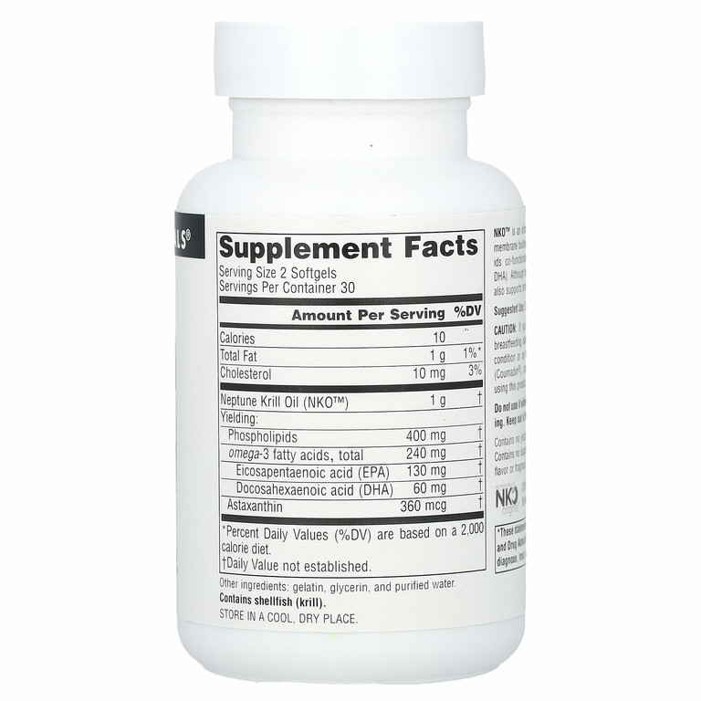 Source Naturals, NKO, 500 мг, 60 мягких таблеток