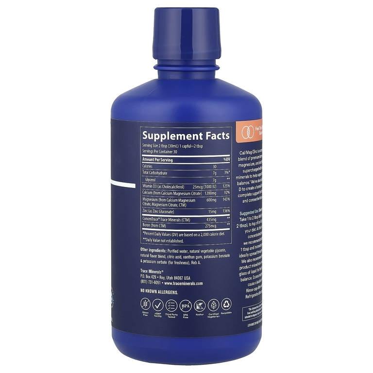 Trace, Liquid Cal / Mag / Zinc, пина колада, 887 мл (30 жидк. Унций)