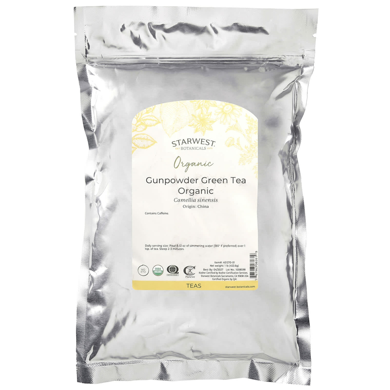 Starwest Botanicals, Цельный зеленый жемчужный чай, натуральный, 1 фунт