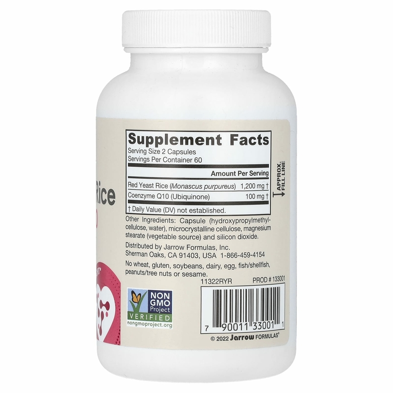 Jarrow Formulas, веганский красный ферментированный рис с коэнзимом Q10, 120 растительных капсул