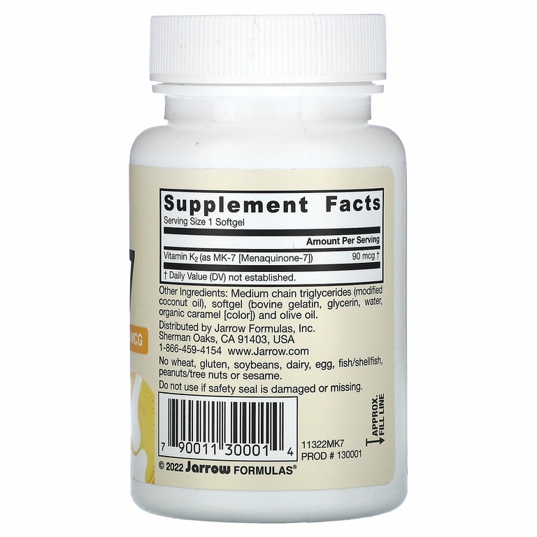 Jarrow Formulas, MK-7, 90 мкг, 60 капсул