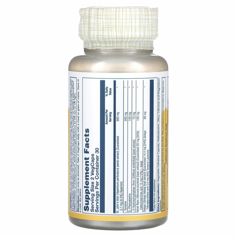 Solaray, St. John's Wort, средство для поддержания хорошего настроения, 60 растительных капсул