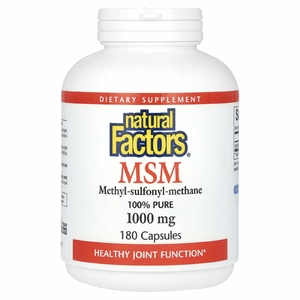 Natural Factors, МСМ, Метил-сульфонил-метан, 1 000 мг, 180 капсул