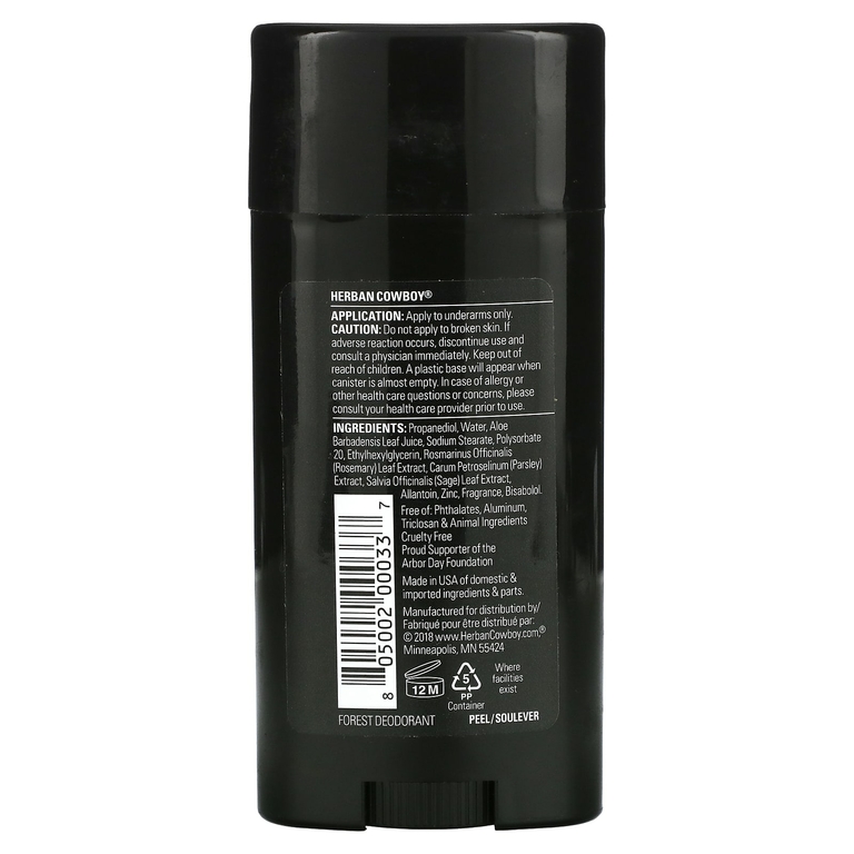 Herban Cowboy, Дезодорант, лесной, 80 г (2,8 унции)