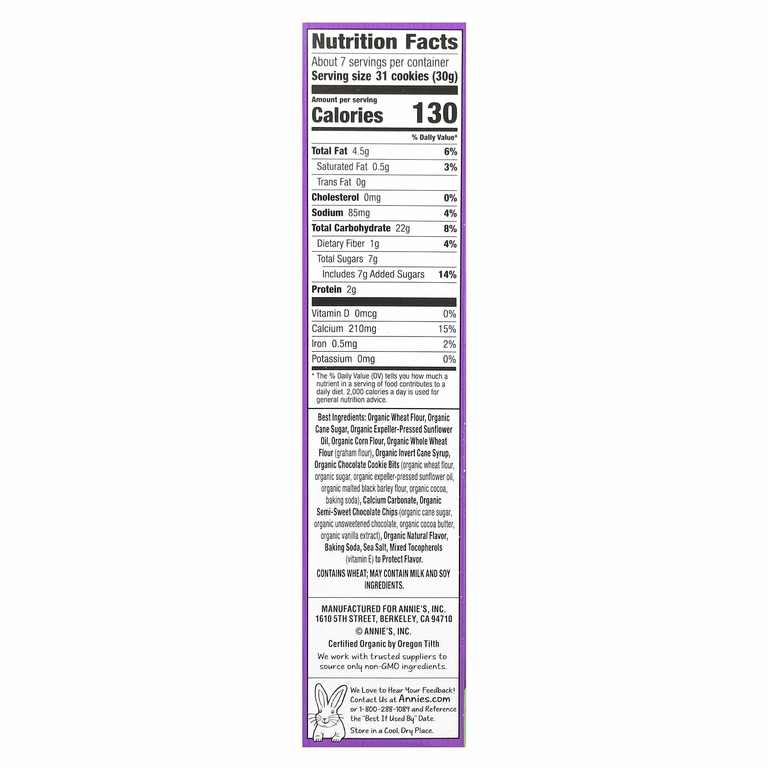 Annie's Homegrown, Bunny Grahams, Chocolate Chip, 7.5 oz (213 g)